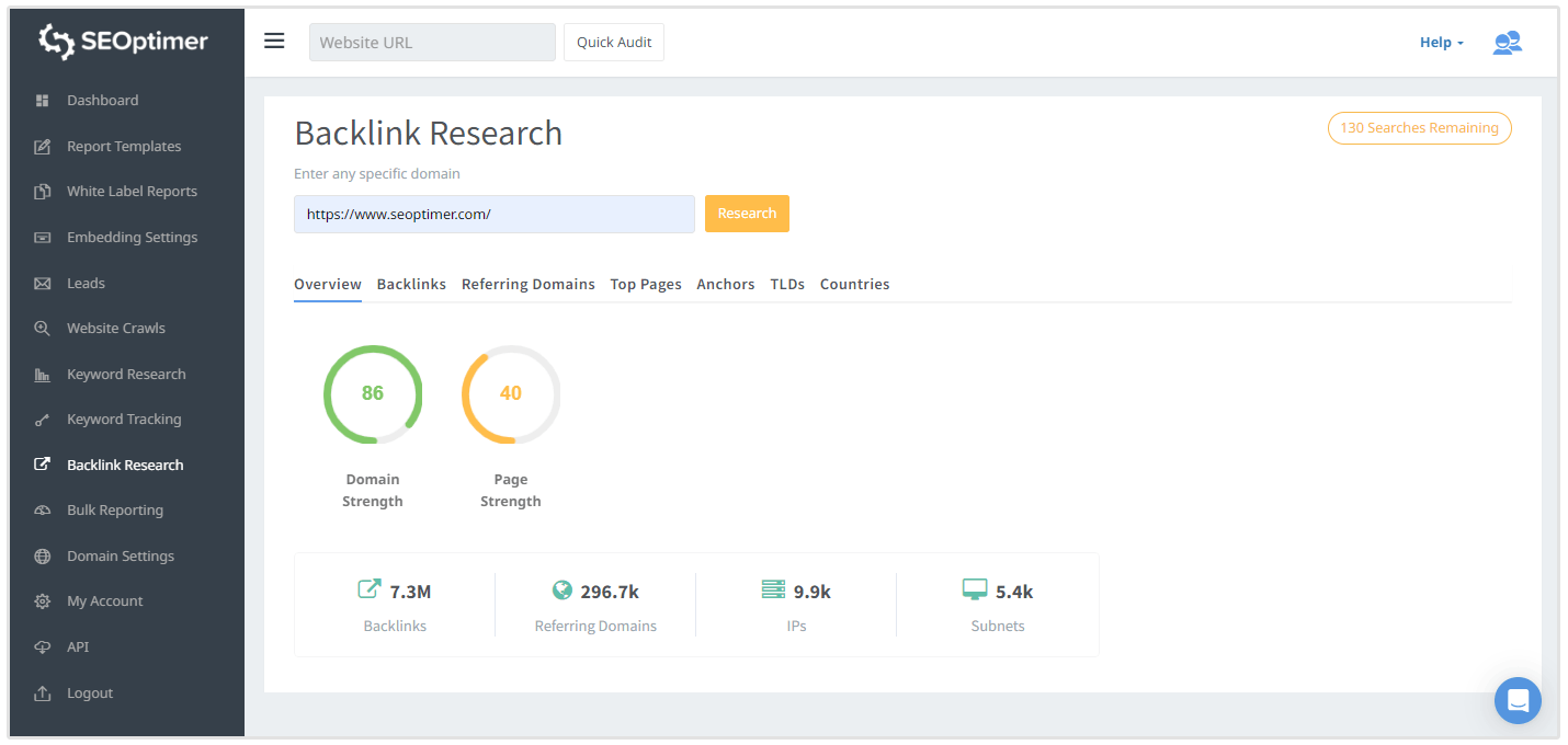 backlink research module